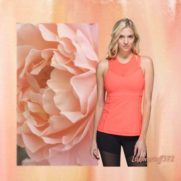 🍉🎉🍉Cute Lululemon Tank in Coral Pink with Pretty Mesh ALSO Available in Black - Picture 1 of 10